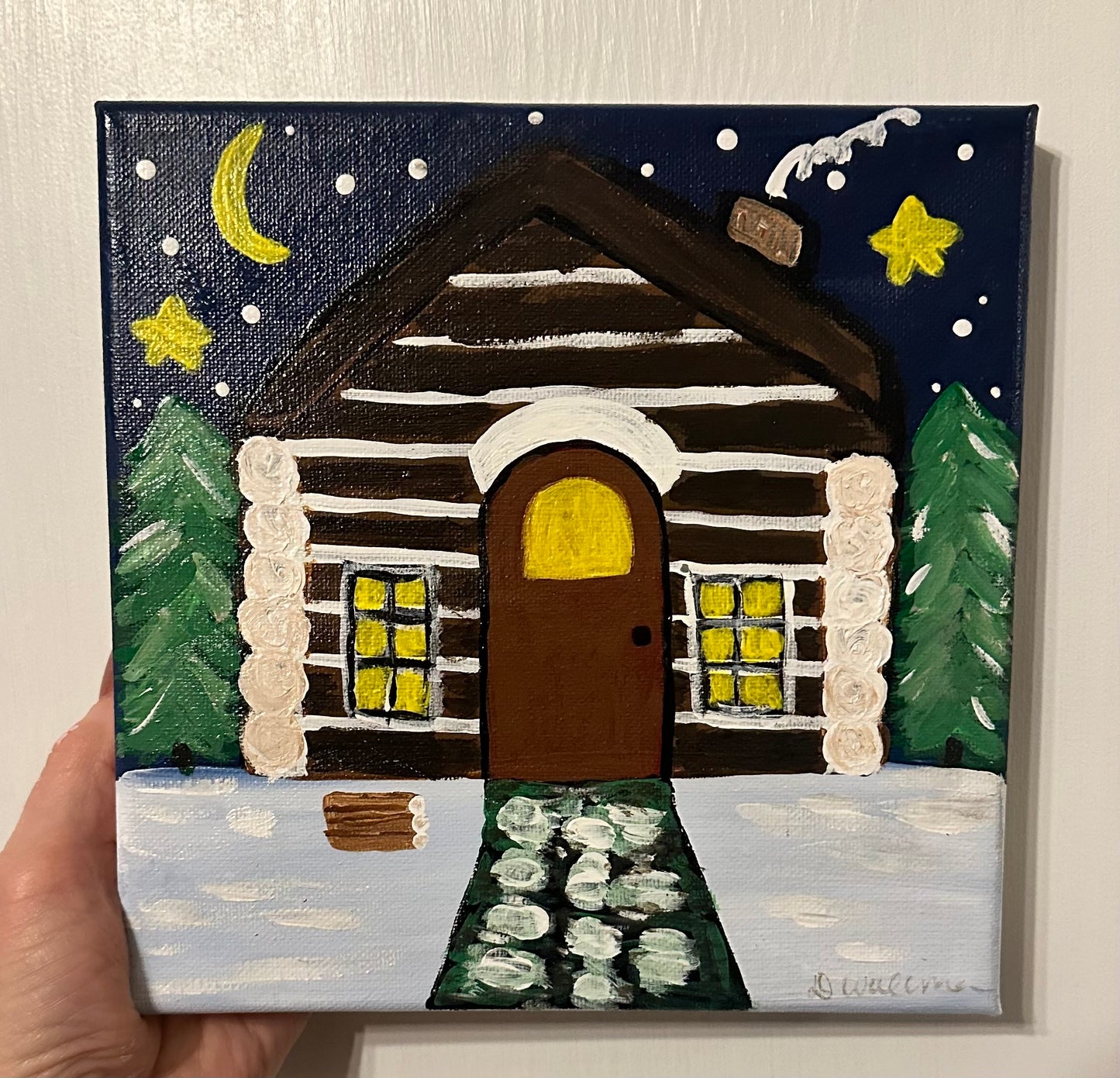 Log Cabin on Canvas